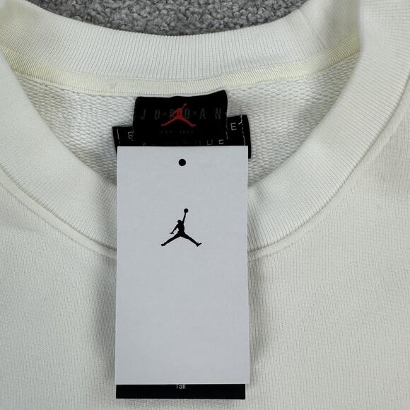 Jordan Sweatshirt Mens Large Tall White Crewneck Pullover FJ7788-133 New Cotton - Picture 5 of 10